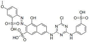 CAS#: 59641-46-2， 7-[[4-Chloro-6-[(3-Sulphophenyl)Amino]-1,3,5-Triazin-2-Yl]Amino]-4-Hydroxy-3-[(4-Methoxy-2-Sulphophenyl)Azo]Naphthalene-2-Sulphonic Acid