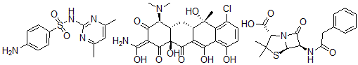 CAS#: 60281-90-5， Chlorotetracycline - penicillin G - sulfamethazine