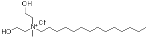 结构式 CAS# 60687-90-3, N,N-二(2-羟基乙基)-N-甲基-1-十四烷氯化铵