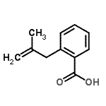 结构式 CAS# 61436-89-3, 2-(2-甲基-2-丙烯-1-基)苯甲酸