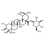 结构式 CAS# 62319-70-4, 1-O-[(2alpha,3beta,19alpha)-2,3,19,23-四羟基-28-氧代齐墩果-12-烯-28-基]-beta-D-吡喃葡萄糖