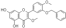 结构式 CAS# 62507-01-1, 2-[3-(苄氧基)-4-甲氧基苯基]-5,7-二羟基-3-甲氧基-4H-苯并吡喃-4-酮