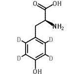 结构式 CAS# 62595-14-6, L-(2,3,5,6-<sup>2</sup>H<sub>4</sub>)酪氨酸