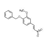 structure of CAS# 63909-38-6, 1-(Benzyloxy)-2-methoxy-4-[(E)-2-nitrovinyl]benzene;(E)-1-(benzyloxy)-2-methoxy-4-(2-nitrovinyl)benzene;1-(benzyloxy)-2-methoxy-4-(2-nitroethenyl)benzene;1-(benzyloxy)-2-methoxy-4-[(E)-2-nitroethenyl]benzene