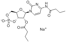 CAS 登录号：64649-87-2， N-(1-氧代丁基)-胞苷环 3',5'-(氢磷酸酯) 2'-丁酸酯