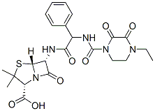 structure of CAS# 66258-76-2, Piperacillin;(2S,5R,6R)-6-[[(2R)-2-[(4-Ethyl-2,3-Dioxo-Piperazine-1-Carbonyl)Amino]-2-Phenyl-Acetyl]Amino]-3,3-Dimethyl-7-Oxo-4-Thia-1-Azabicyclo[3.2.0]Heptane-2-Carboxylic Acid Hydrate;(2S,5R,6R)-6-[[(2R)-2-[[(4-Ethyl-2,3-Dioxo-1-Piperazinyl)-Oxomethyl]Amino]-1-Oxo-2-Phenylethyl]Amino]-3,3-Dimethyl-7-Oxo-4-Thia-1-Azabicyclo[3.2.0]Heptane-2-Carboxylic Acid Hydrate;(2S,5R,6R)-6-[[(2R)-2-[(4-Ethyl-2,3-Diketo-Piperazine-1-Carbonyl)Amino]-2-Phenyl-Acetyl]Amino]-7-Keto-3,3-Dimethyl-4-Thia-1-Azabicyclo[3.2.0]Heptane-2-Carboxylic Acid Hydrate