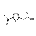结构式 CAS# 66738-55-4, (5-乙酰基-2-噻吩基)乙酸