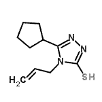 结构式 CAS# 667412-80-8, 4-烯丙基-5-环戊基-4H-1,2,4-三唑-3-硫醇