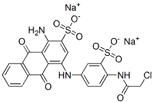 CAS 登录号：67875-10-9， 1-氨基-4-[4-[(氯乙酰基)氨基]-3-磺酸基苯胺基]-9,10-二氢-9,10-二氧代蒽-2-磺酸二钠