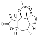 CAS 登录号：6895-47-2， (3aR)-2,3,3a,4,4a,5,7aalpha,8,9,9aalpha-十氢-4abeta,8alpha-二甲基-3-亚甲基-4beta-乙酰氧基薁并[6,5-b]呋喃-2,5-二酮