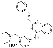 CAS#: 69018-97-9， 2-[(Diethylamino)Methyl]-4-[[2-(2-Phenylethenyl)-4-Quinazolinyl]Amino]-Phenol