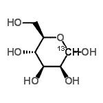 结构式 CAS# 70849-31-9, D-(1-<sup>13</sup>C)吡喃甘露糖