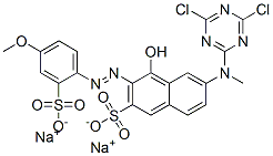 CAS#: 70865-27-9， Disodium 6-[(4,6-Dichloro-1,3,5-Triazin-2-Yl)Methylamino]-4-Hydroxy-3-[(4-Methoxy-2-Sulphonatophenyl)Azo]Naphthalene-2-Sulphonate