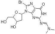 CAS#: 717876-75-0， 8-Bromo-9-(2-deoxypentofuranosyl)-2-{(E)-[(dimethylamino)methylene]amino}-1,9-dihydro-6H-purin-6-one