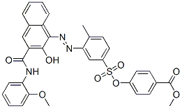 CAS#: 72066-77-4， Methyl 4-[[[3-[[2-Hydroxy-3-[[(2-Methoxyphenyl)Amino]Carbonyl]-1-Naphthyl]Azo]-4-Methylphenyl]Sulphonyl]Oxy]Benzoate