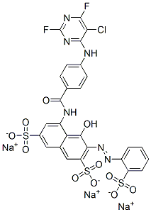 CAS 登录号：72152-49-9， 三钠(3Z)-5-[[4-[(5-氯-2,6-二氟嘧啶-4-基)氨基]苯甲酰基]氨基]-4-氧代-3-[(2-磺酸苯基)亚肼基]萘-2,7-二磺酸盐