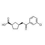 结构式 CAS# 733740-35-7, (1R,3S)-3-[2-(3-氯苯基)-2-氧代乙基]环戊烷羧酸