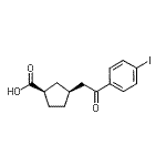 结构式 CAS# 733740-44-8, (1R,3S)-3-[2-(4-碘苯基)-2-氧代乙基]环戊烷羧酸