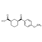 结构式 CAS# 735269-73-5, (1R,3S)-3-(4-甲氧基苯甲酰基)环己烷羧酸