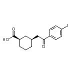 结构式 CAS# 735275-39-5, (1R,3S)-3-[2-(4-碘苯基)-2-氧代乙基]环己烷羧酸