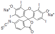 CAS#: 73676-43-4， Disodium 2',4',5',7'-Tetraiodo-6-Isothiocyanato-3-Oxospiro[2-Benzofuran-1,9'-Xanthene]-3',6'-Diolate