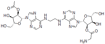 CAS#: 73681-43-3， [(2R,3R,4R,5R)-2-[6-[2-[[9-[(2R,3R,4R,5R)-3-Acetyloxy-4-Hydroxy-5-(Hydroxymethyl)Oxolan-2-Yl]Purin-6-Yl]Amino]Ethylamino]Purin-9-Yl]-4-Hydroxy-5-(Hydroxymethyl)Oxolan-3-Yl] 2-Aminoacetate