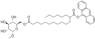 CAS#: 76282-99-0， Anthracen-9-Yl [(2R,3S,4S,5R,6S)-3,4,5-Trihydroxy-6-Methoxyoxan-2-Yl]Methyl 2-Hexyltridecanedioate