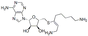 CAS 登录号:76426-40-9, (2R,3R,4S,5S)-2-(6-氨基嘌呤-9-基)-5-(1,8-二氨基辛烷-3-基硫基甲基)四氢呋喃-3,4-二醇