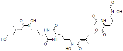 CAS#: 77165-75-4， [(E)-5-[Hydroxy-[3-[(2S,5S)-5-[3-[Hydroxy-[(E)-5-Hydroxy-3-Methylpent-2-Enoyl]Amino]Propyl]-3,6-Dioxopiperazin-2-Yl]Propyl]Amino]-3-Methyl-5-Oxopent-3-Enyl] (2S)-2-Acetamido-5-(Acetyl-Hydroxyamino)Pentanoate