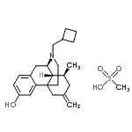 CAS#: 77287-90-2， (8beta)-17-(Cyclobutylmethyl)-8-methyl-6-methylenemorphinan-3-ol methanesulfonate (1:1)
