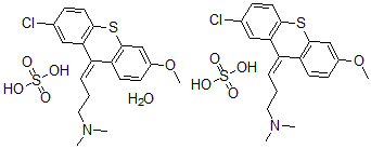 CAS#: 77602-64-3， (E)-2-Chloro-6-methoxy-9-(3-dimethylaminopropylidene)thioxanthene hydrogen sulfate hemihydrate