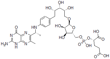 CAS#: 79484-89-2， (2S)-2-[[(2R,3S,4R,5S)-5-[(2R,3S,4S)-5-[4-[[(1R)-1-(2-Amino-7-Methyl-4-Oxo-1H-Pteridin-6-Yl)Ethyl]Amino]Phenyl]-2,3,4-Trihydroxypentoxy]-3,4-Dihydroxyoxolan-2-Yl]Methoxy-Hydroxyphosphoryl]Oxypentanedioic Acid