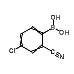 结构式 CAS# 819070-53-6, (4-氯-2-氰基苯基)硼酸