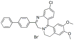 CAS#: 82802-96-8， 6-[1,1'-Biphenyl]-4-Yl-3-Chloro-9,10-Dihydro-12,13-Dimethoxy-7H-Isoquino[2,1-d][1,4]Benzodiazepin-8-Ium Bromide