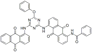 CAS#: 83949-92-2， N-[5-[[4-[(9,10-Dihydro-9,10-Dioxo-1-Anthryl)Amino]-6-Phenoxy-1,3,5-Triazin-2-Yl]Amino]-9,10-Dihydro-9,10-Dioxo-1-Anthryl]Benzamide