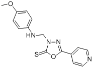 CAS#: 84249-76-3， 3-(((4-Methoxyphenyl)Amino)Methyl)-5-(4 -Pyridinyl)-1,3,4-Oxadiazole-2(3H)-Thione