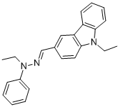 结构式 CAS# 84678-52-4, 9-乙基-3-(N-乙基-N-苯基亚肼基甲基)咔唑