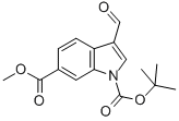 结构式 CAS# 850374-95-7, 3-甲酰基-1H-吲哚-1,6-二羧酸 1-叔丁基 6-甲基酯