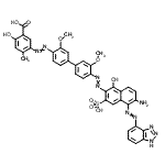 CAS#: 85136-01-2， 5-[(4'-{[6-Amino-5-(1H-benzotriazol-4-yldiazenyl)-1-hydroxy-3-sulfo-2-naphthyl]diazenyl}-3,3'-dimethoxy-4-biphenylyl)diazenyl]-2-hydroxy-4-methylbenzoic acid