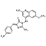 CAS#: 85998-79-4， (5Z)-5-(4-Aminobenzylidene)-3-[(6-methoxy-2-methyl-4-quinolinyl)amino]-2-methyl-3,5-dihydro-4H-imidazol-4-one