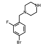 结构式 CAS# 870703-75-6, 1-(4-溴-2-氟苄基)哌嗪