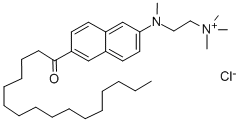 CAS 登录号：87393-54-2， N,N,N-三甲基-2-[甲基[6-(1-氧代十六烷基)-2-萘基]氨基]-乙烷氯化铵