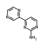 结构式 CAS# 874792-15-1, 4-(2-吡嗪基)-2-嘧啶胺