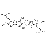 CAS#: 89368-92-3， 7,7'-Dimethoxy-3,3'-dimethyl-8,8'-bis(3-methyl-2-buten-1-yl)-9H,9'H-2,2'-bicarbazole-1,1'-diol
