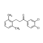structure of CAS# 898755-24-3, 1-(3,4-Dichlorophenyl)-3-(2,6-dimethylphenyl)-1-propanone;3',4'-dichloro-3-(2,6-dimethylphenyl)propiophenone