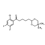 structure of CAS# 898757-35-2, 1-(2-Chloro-4,5-difluorophenyl)-5-(5,5-dimethyl-1,3-dioxan-2-yl)-1-pentanone;2'-chloro<wbr>-4',5'-di<wbr>fluoro-5-<wbr>(5,5-dime<wbr>thyl-1,3-<wbr>dioxan-2-<wbr>yl)valero<wbr>phenone