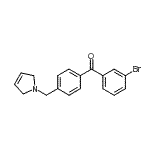structure of CAS# 898763-99-0, (3-Bromophenyl)[4-(2,5-dihydro-1H-pyrrol-1-ylmethyl)phenyl]methanone;3-bromo-4'-(3-pyrrolinomethyl) benzophenone