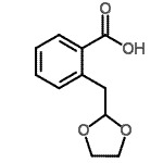 structure of CAS# 898767-07-2, 2-(1,3-Dioxolan-2-ylmethyl)benzoic acid;2-(1,3-Dioxolan-2-ylmethyl)benzoic acid;MFCD07700149