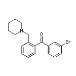 structure of CAS# 898773-03-0, (3-Bromophenyl)[2-(1-piperidinylmethyl)phenyl]methanone;3'-Bromo-2-piperidinomethyl benzophenone