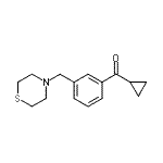 structure of CAS# 898788-05-1, Cyclopropyl[3-(4-thiomorpholinylmethyl)phenyl]methanone;cyclopropyl 3-(thiomorpholinomethyl)phenyl ketone